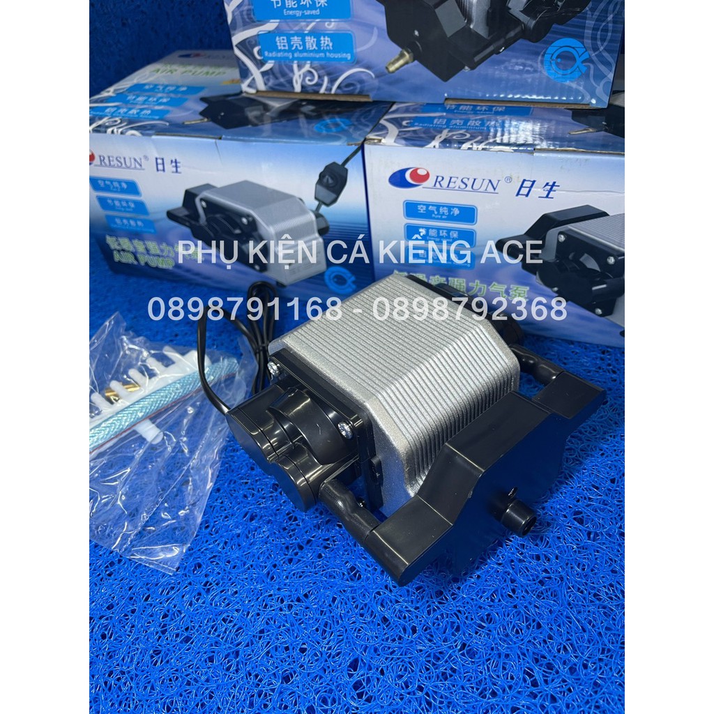 Máy Sủi Oxy 6 Vòi Resun AP-30 16W , 8 Vòi Resun AP-50 25W siêu êm, 12 Vòi AP-80B 40W , đảo KALDNET , bọc sắt