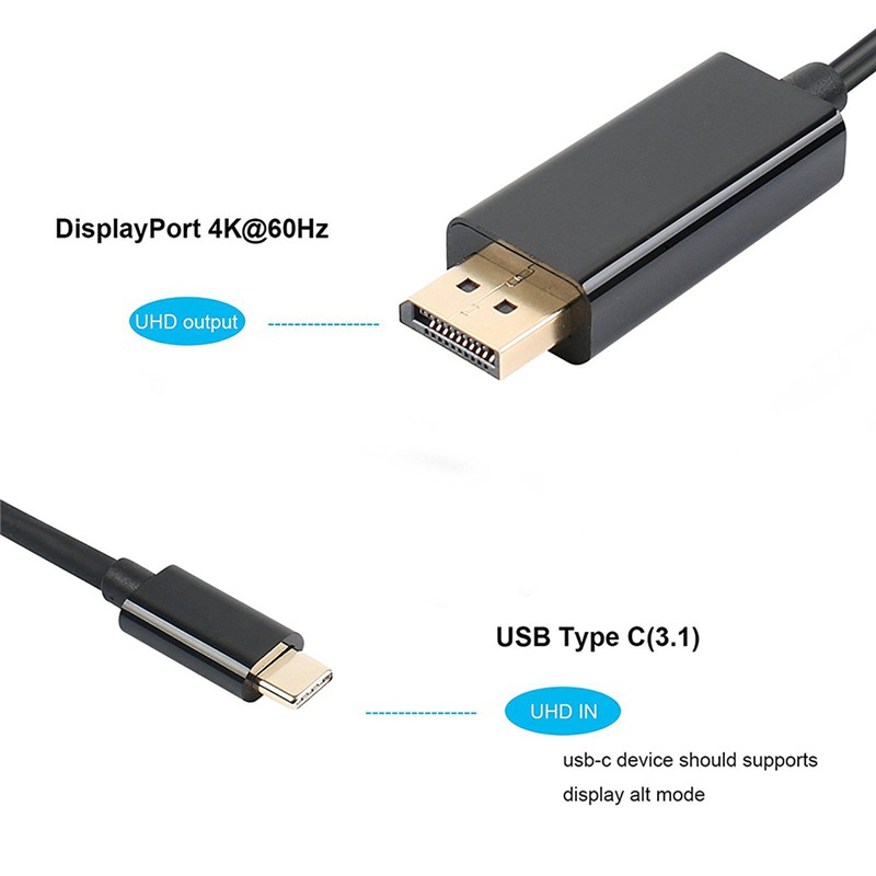 Cáp chuyển đổi từ USB-C Type C USB 3.1 sang Display Port DP 4K HDTV