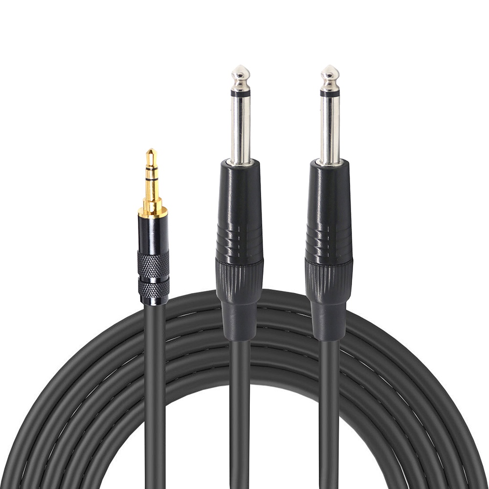 Pophouse 1/8"3.5mm To Double 6.35mm 1/4" Mono Stereo Y-Splitter Headphone Audio Cable