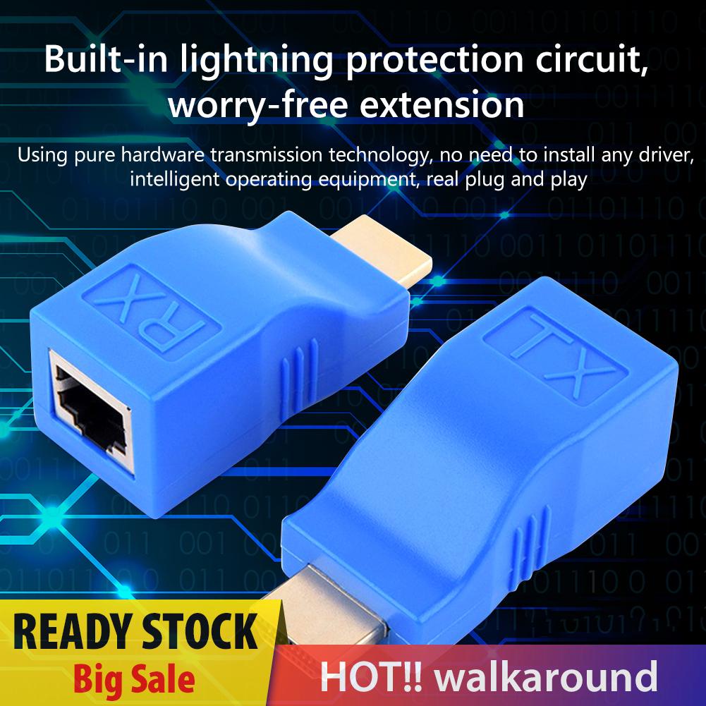 Bộ 2 Đầu Nối Dài Mạng Lan Rj45 4k Hdmi 30m Cat5E Cat6