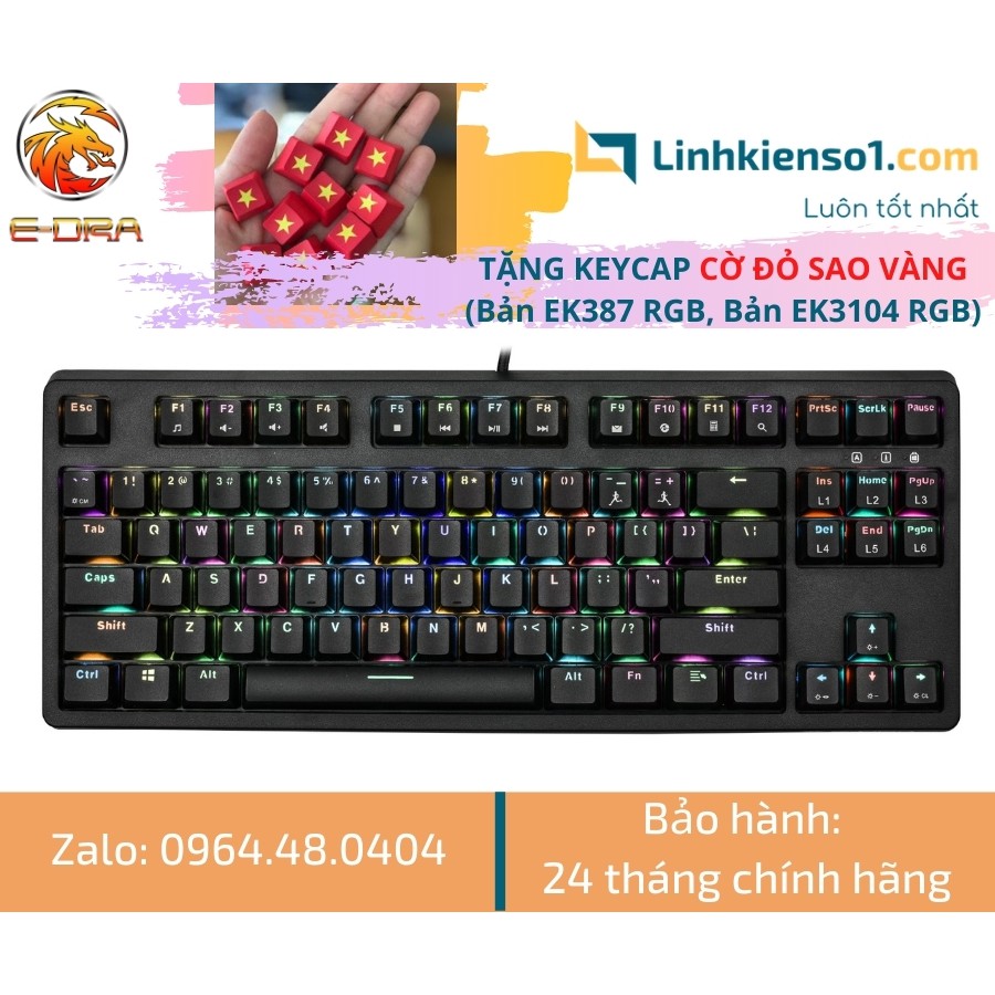 [Mã SKAMPUSHA7 giảm 8% đơn 250k]Bàn phím cơ E-Dra EK387 Huano Type C (Blue/ Brown/ Red Switch) | BigBuy360 - bigbuy360.vn