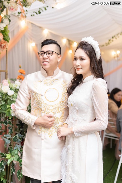 Mấn ren đính hoa lá , mấn cô dâu