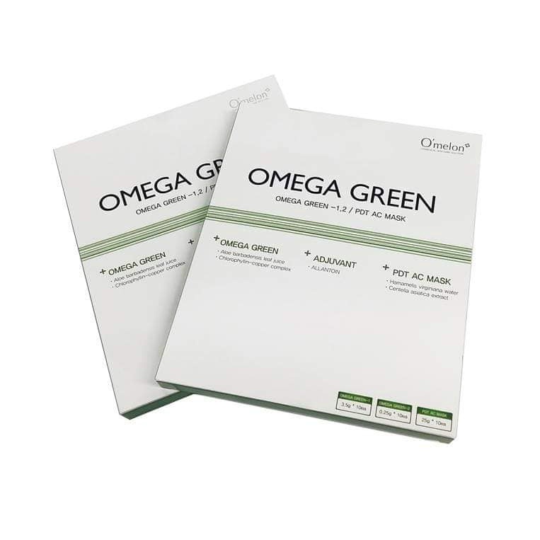 Set 10 Bộ kit chăm sóc da mụn Omega Green tại nhà spa HÀn Quốc hàng Omelon chính hãng