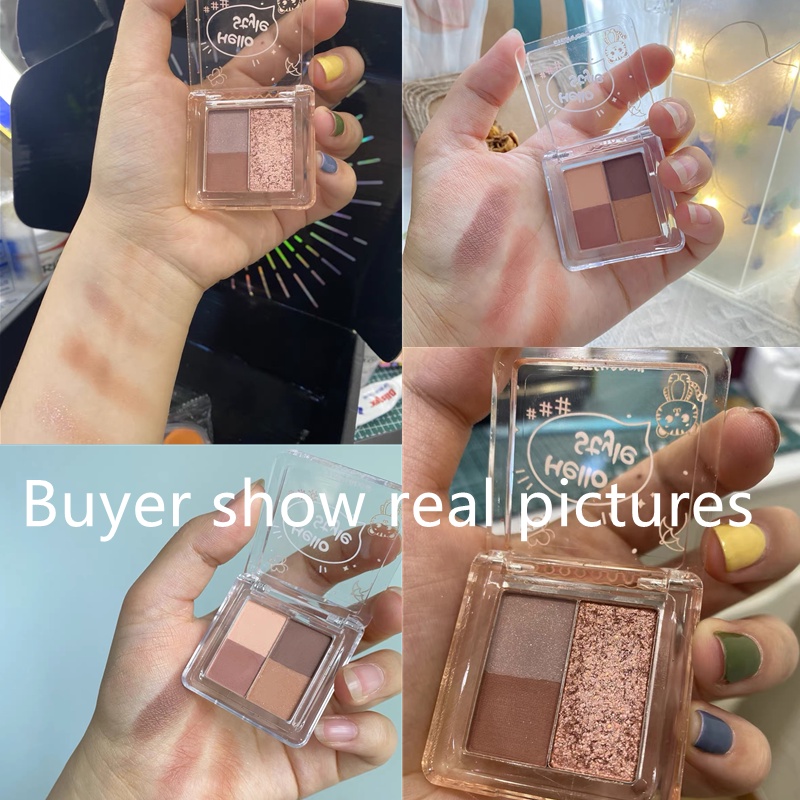 Bảng Phấn Mắt Lì 4 Màu HELLOSTYLE Loại Mới Hàng Nội Địa Trung