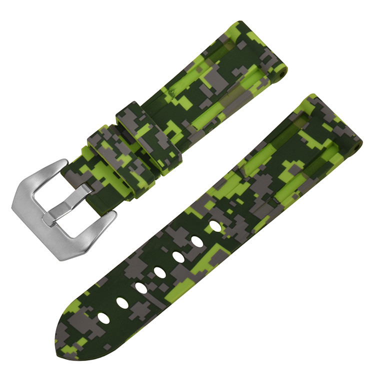 20mm 22mm Silicone Camouflage Watch Band For Huami Amazfit Watch GTS GTR 42mm 47mm Pace Pebble Stratos 2 3 2S Quality Rubber Bracelet Strap Waterproof Wristband