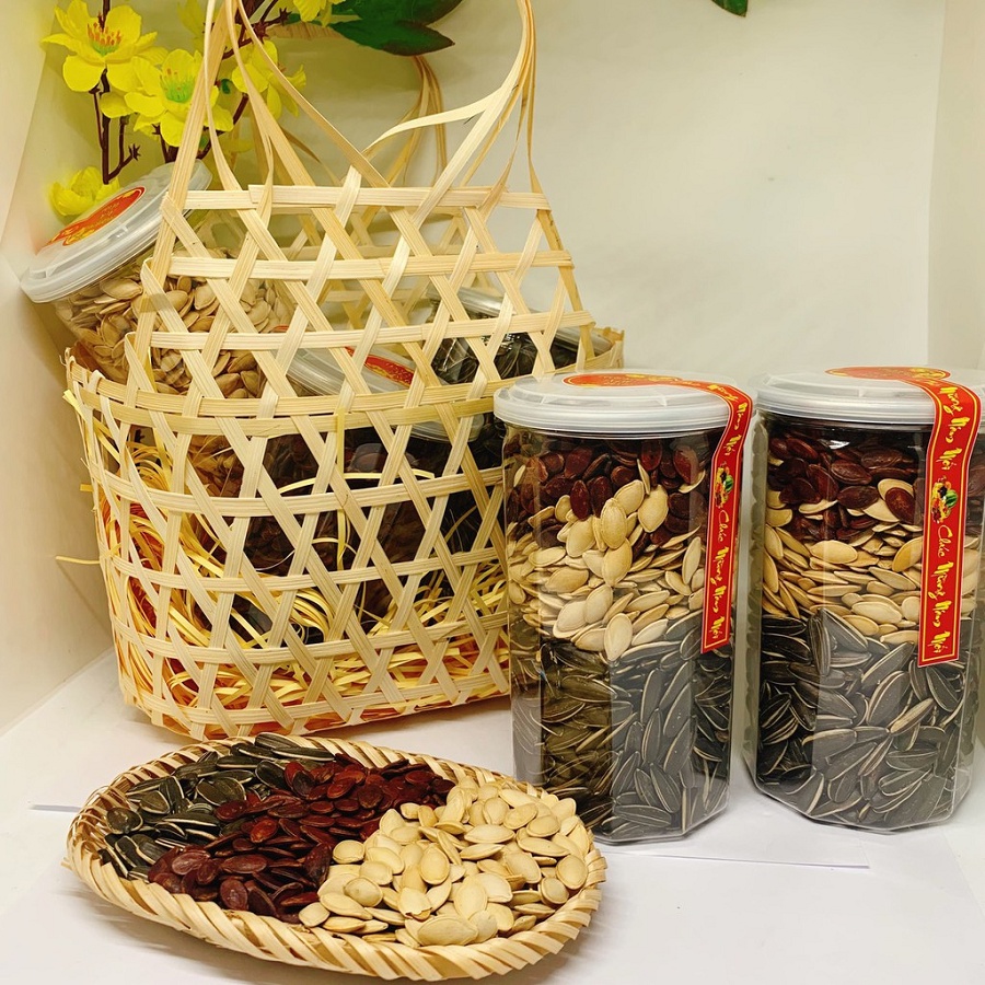 Hạt mix 3 loại NTFood (hạt dưa, hạt bí, hạt hướng dương) 400gr - Nhất Tín Food