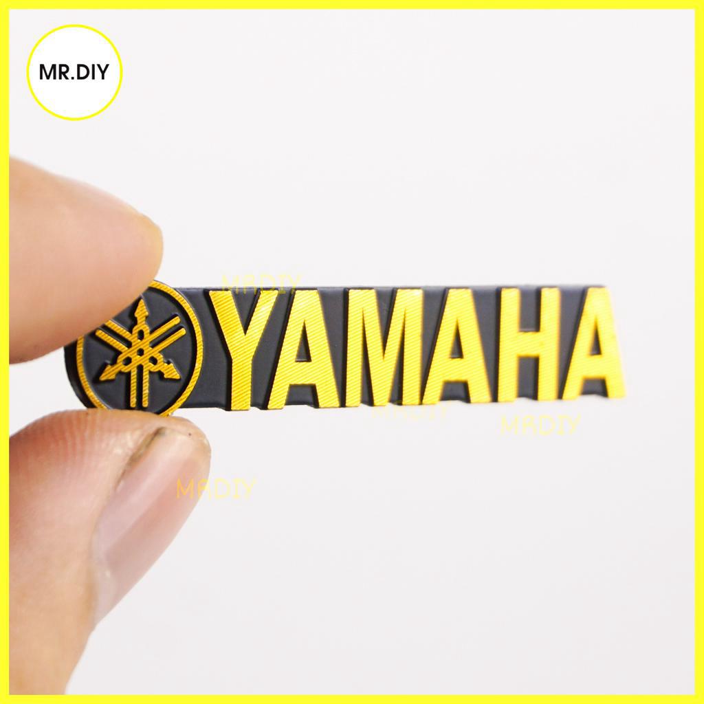 Logo Chữ YAMAHA Dán Chất Liệu Nhôm, Mặt Phay Xước 49x10 mm