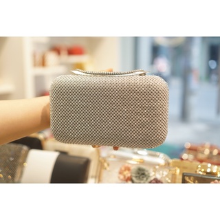 Clutch Dự Tiệc Đính  Đá 299 Bạc( ảnh thật)