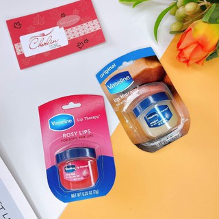 Sáp dưỡng môi vaseline 7g dạng hũ có màu và không màu