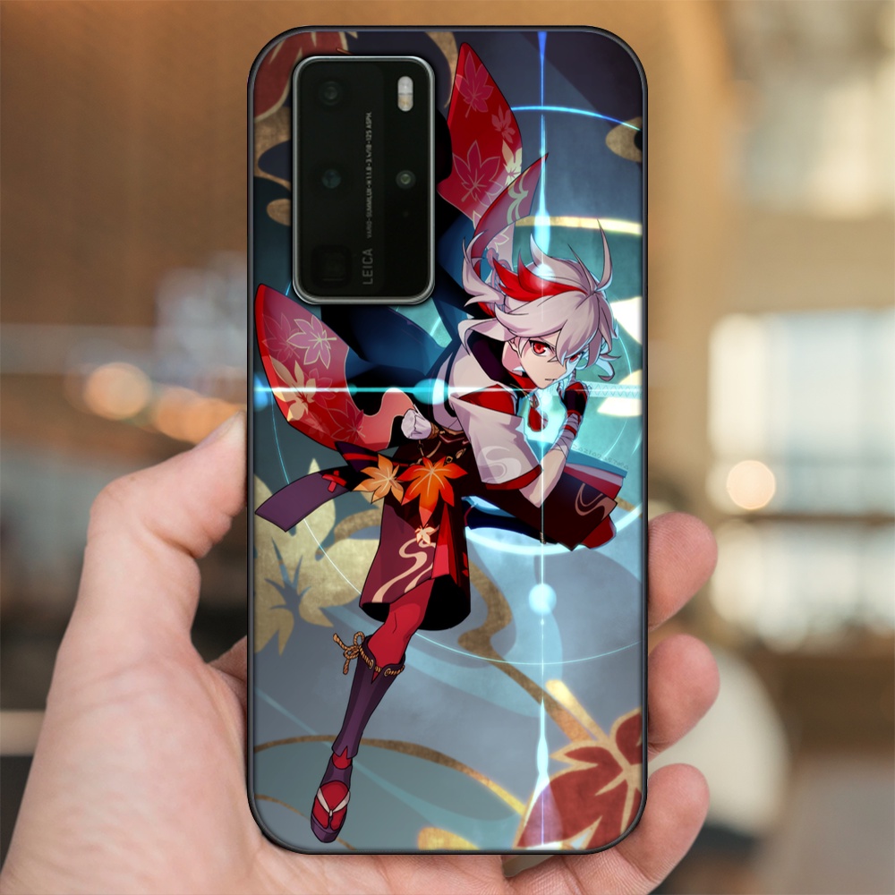 Ốp lưng Huawei P40 Pro viền đen in hình Kazuha Genshin Impact