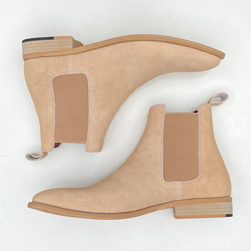 Giày Boots thời trang nam phong cách Chelsea Boots chất liệu màu tan da lộn | BigBuy360 - bigbuy360.vn