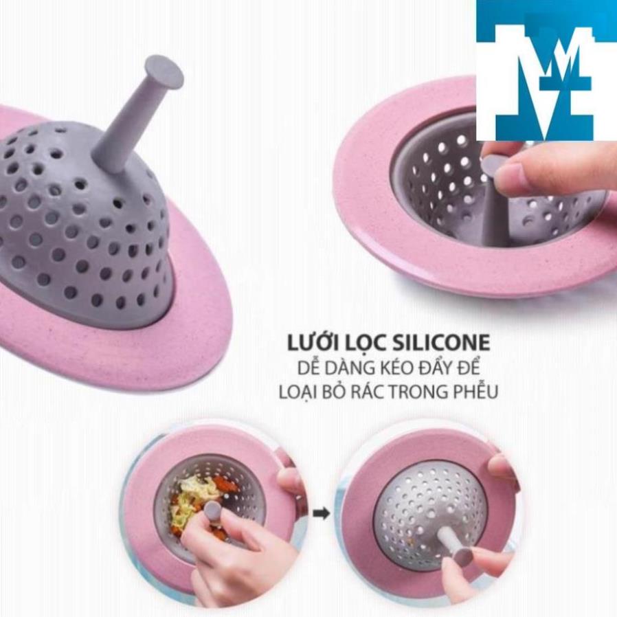 Phễu lọc rác silicone dùng chặn rác, vụn thực phẩm ở bồn rửa chén và chặn tóc ở miệng cống thoát nước nhà tắm buysale93