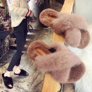 (Order) dép lông quai chéo