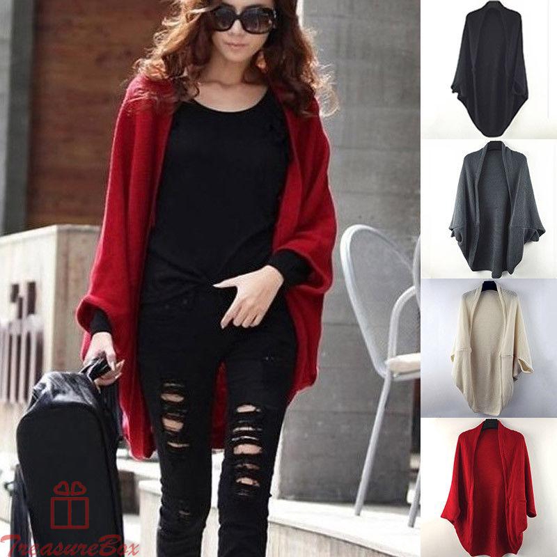 Áo khoác len cánh dơi dáng dài kiểu cardigan thời trang cho nữ