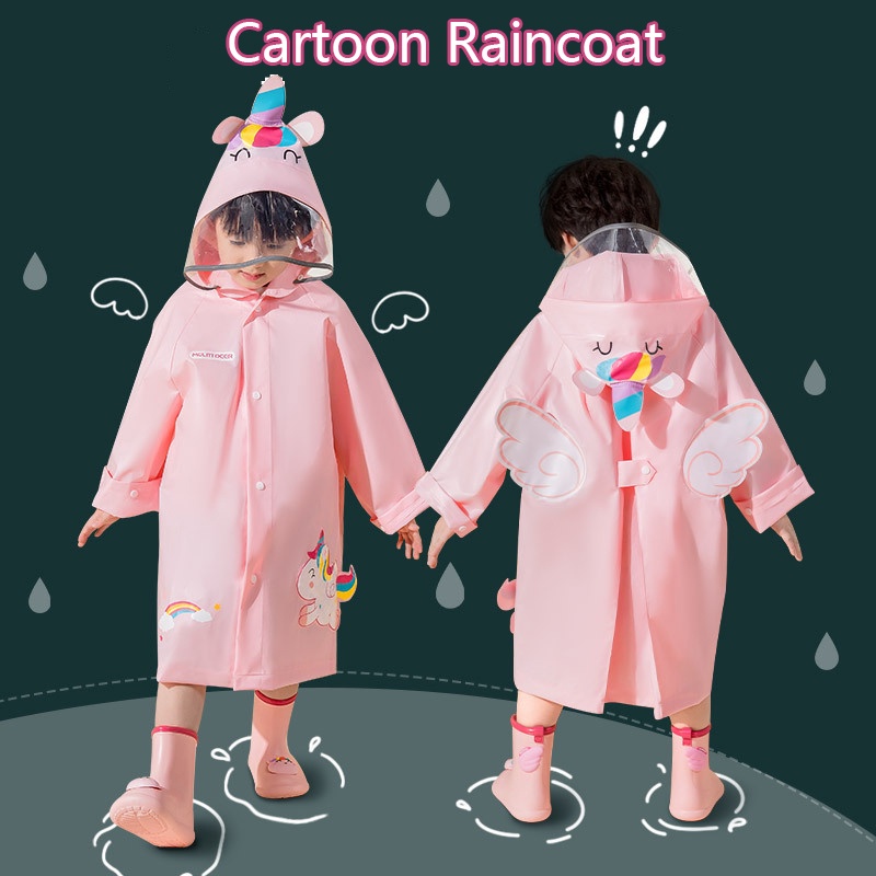 ♛Áo Mưa Họa Tiết Hoạt Hình Xinh Xắn Dành Cho Bé