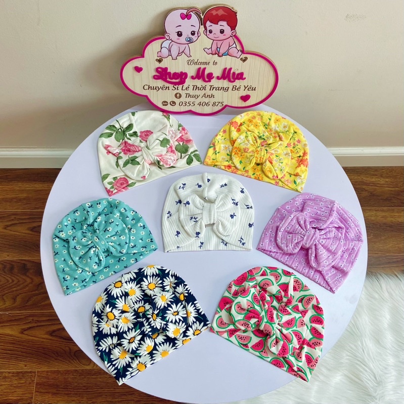 MŨ TURBAN CHO BÉ RẺ ĐẸP CHẤT COTTON MỀM MỊN