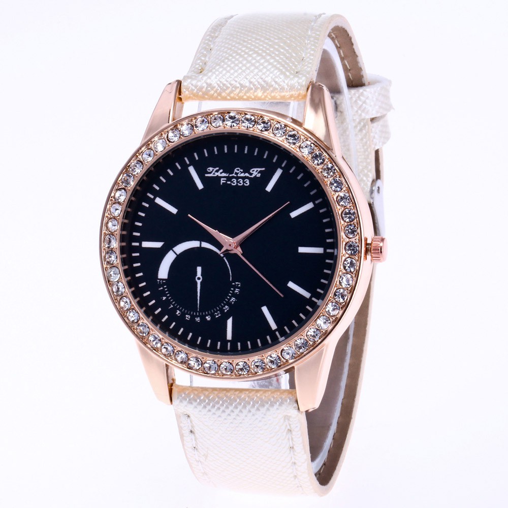 Sports Quartz Men's Leather Strap watch Crystal Strap