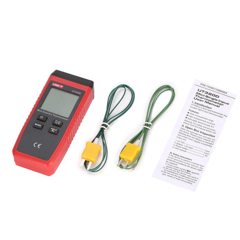 Nhiệt kế UNI-T K/J kênh đôi 0~260℃ chuyên dụng + phụ kiện