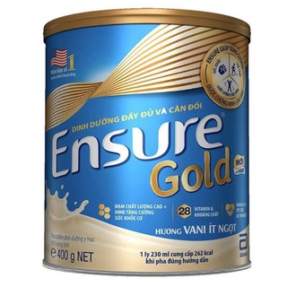Sữa bột Ensure gold 400g vani/ lúa mạch ít ngọt