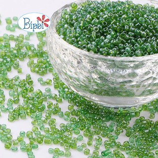1000 hạt cườm thủy tinh 2mm xanh lá