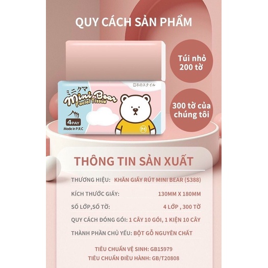 Combo 10 bịch Khăn giấy Minibear