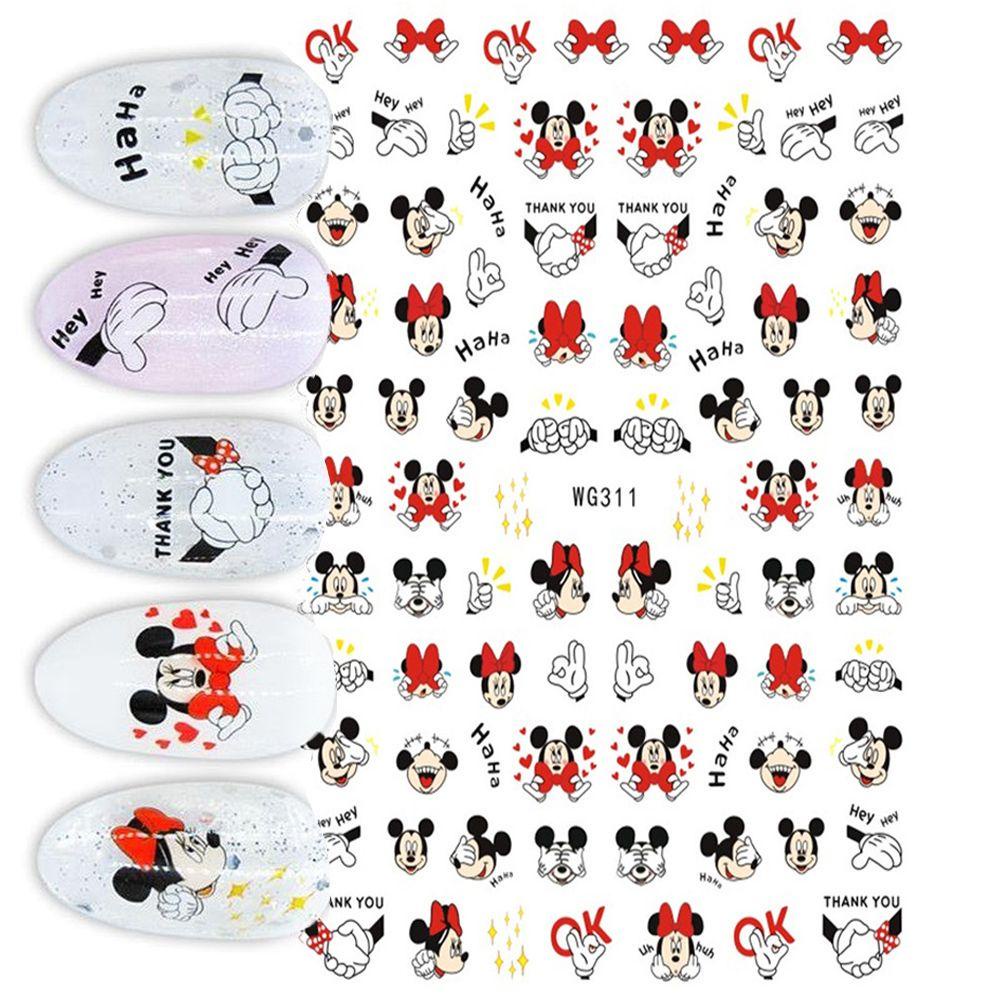 Sticker Dán Trang Trí Móng Tay Hình Chuột Mickey Minnie