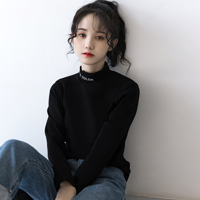 Korean styles 2021 fashion clothes Baju Tshirt Women long sleeve round neck blouse