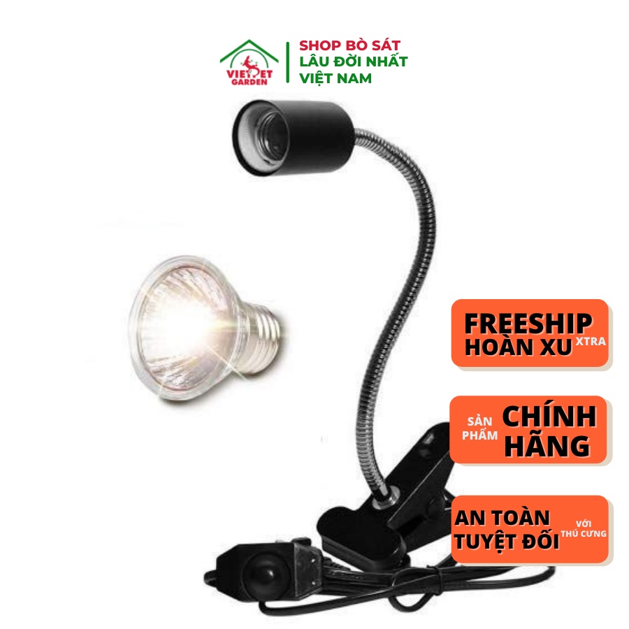 Kẹp đèn dài cho bóng đèn bò sát | Đui sứ chịu nhiệt quay 360 độ | Vietpetgardenhcm