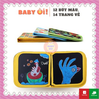 Sách tập vẽ tập viết xóa được, bộ 12 bút 14 trang