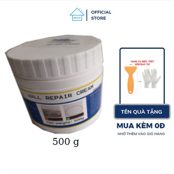 Keo trám trét vá hở nứt tường đa năng thông minh siêu tốc DOCONU 500g.