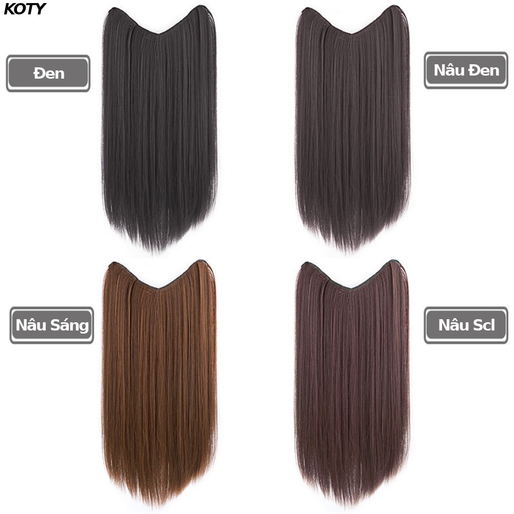 Tóc giả chữ u thẳng dài đẹp cho nữ shop Koty, tóc giả nửa đầu cao cấp mềm mượt TG11