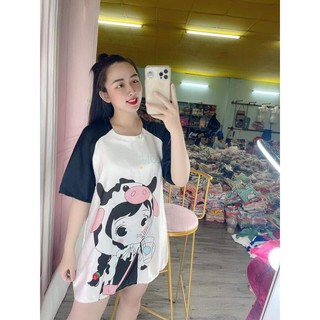 Đầm Ngủ Lụa Satin Tay Raplan Hình Dễ Thương