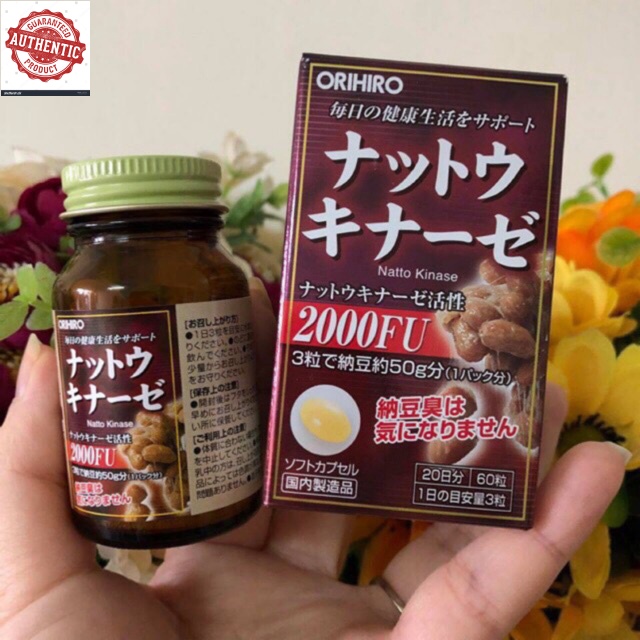 Viên uống uống chống đột quỵ nattokinase 2000fu orihiro Nhật Bản