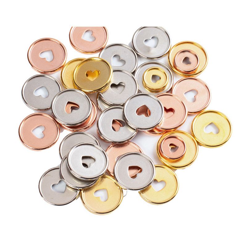 Set 20 Vòng Kẹp Giấy Ghi Chú Bằng Nhựa 35mm Họa Tiết Lỗ Trái Tim / Nấm / Lá Cây Xinh Xắn