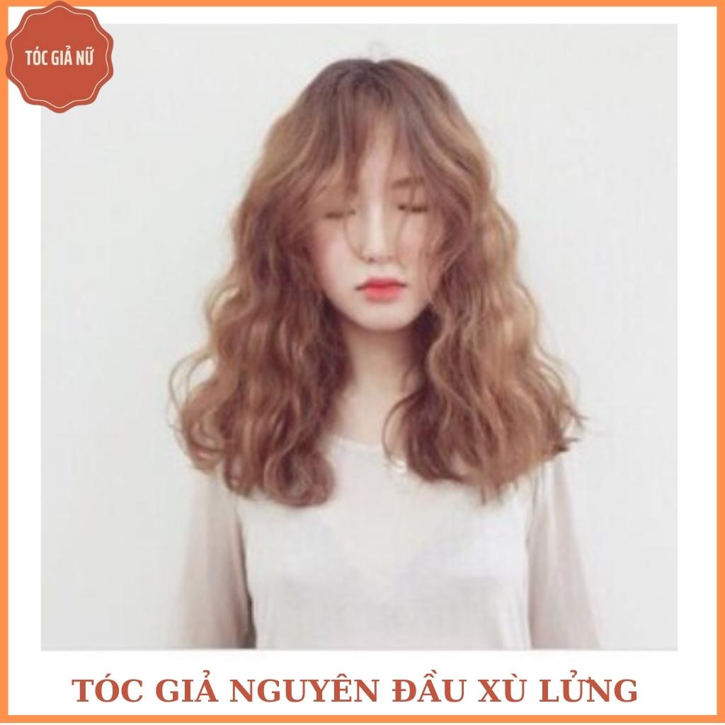 Tóc giả nguyên đầu xù lửng_ mã 8184_tặng lưới tóc