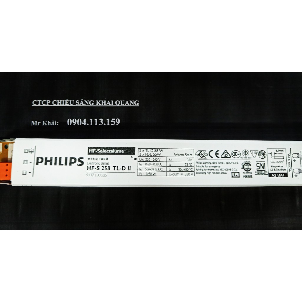 (SALE) Chấn lưu điện tử Philips HF-S 258 cho bóng 55W hoặc 58W