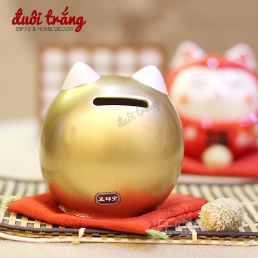 Daruma Mèo cỡ đại 14cm - Hãng Yakushigama