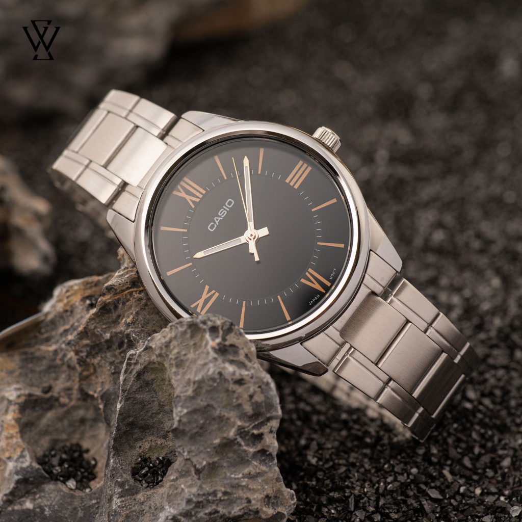 Đồng Hồ Quartz Nam Casio WATCHSTORE MTP-V005D-1B5UDF Thiết Kế Kính Khoáng 40mm, Dây Kim Loại, Vỏ Thép Không Gỉ
