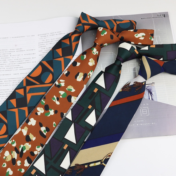 Cà Vạt 7cm 24H In Họa Tiết Phong Cách Trung Hoa Cổ Điển Độc Đáo Thời Trang Cho Nam Và Nữ