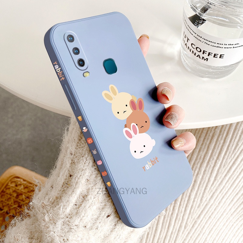 ốp lưng vivo y12 y11 y15 y17 y19 Ốp Điện Thoại TPU Silicone Hình Ba Chú Thỏ Đáng Yêu Kèm Dây Đeo Cho vivo y12 y11 y15 y17 y19