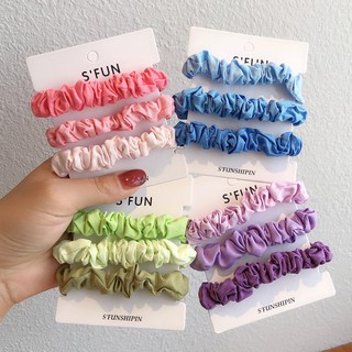 DÂY CỘT TÓC SCRUNCHIES COMBO 3 MÀU PASTEL