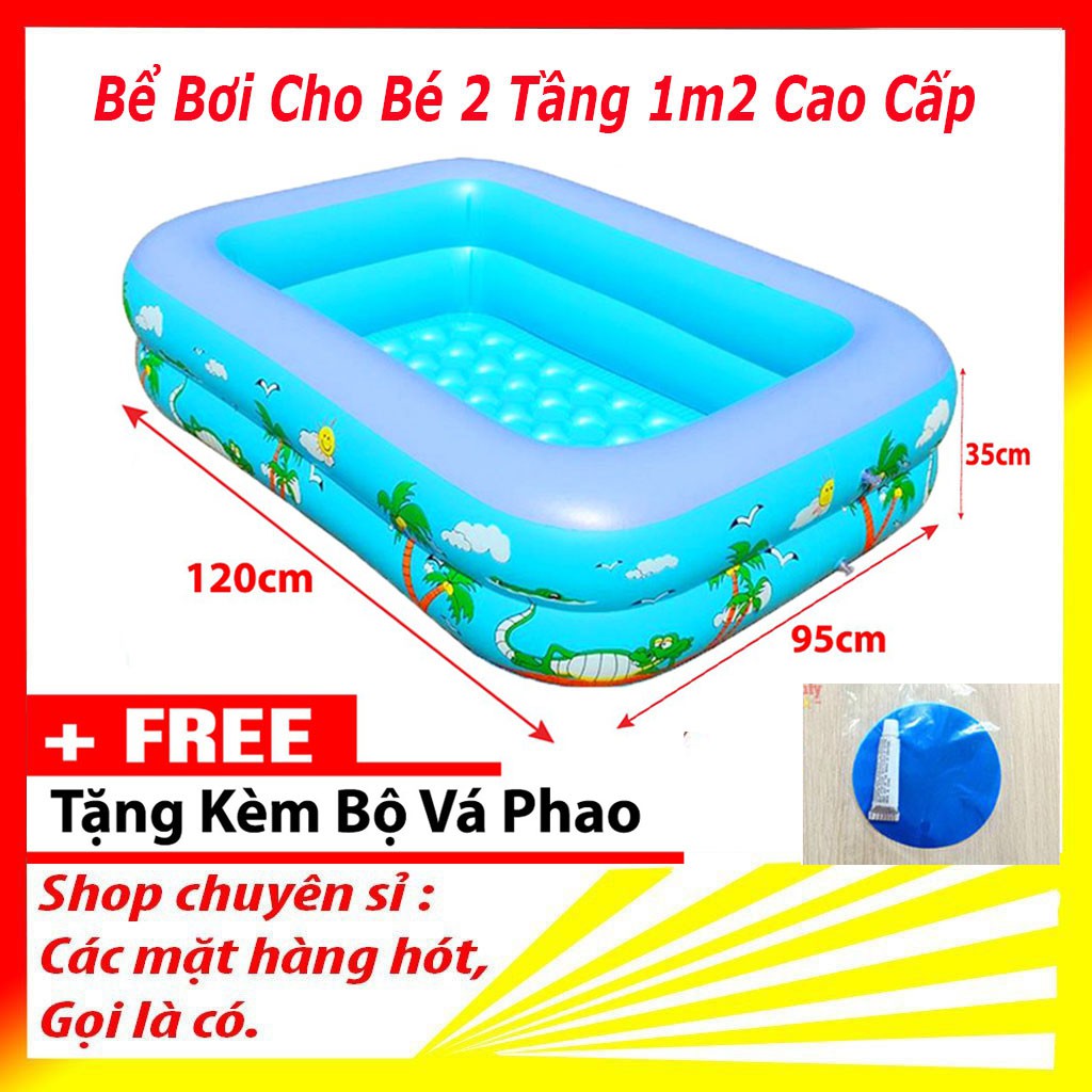 BỂ BƠI PHAO CHO BÉ 2 TẦNG CÓ ĐÁY CHỐNG TRƯỢT, HÀNG LOẠI DÀY SỊN