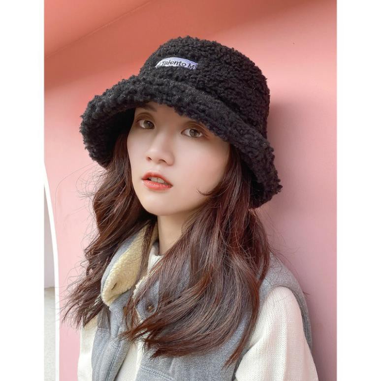 Mũ bucket lông cừu phong cách Hàn Quốc mềm mại hot hit