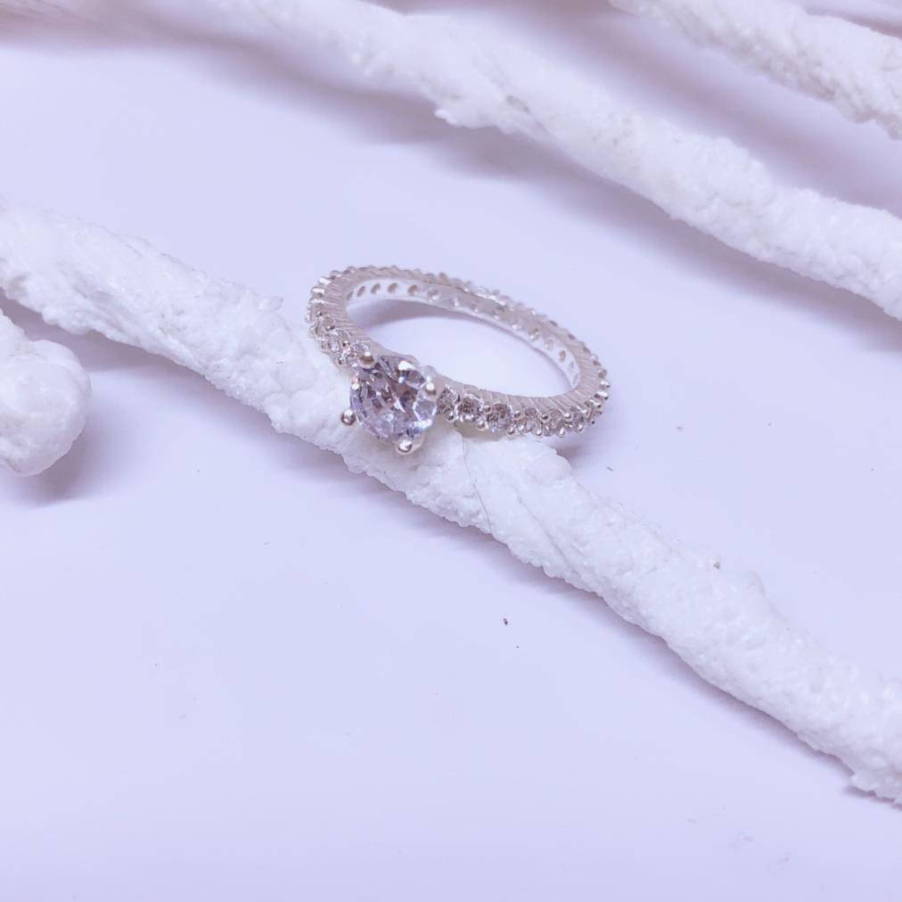 Nhẫn Nữ Bạc Ta Đính Đá ( 1,7cm)