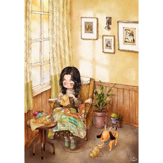Tranh tô màu số hoá chibi phomaive có khung
