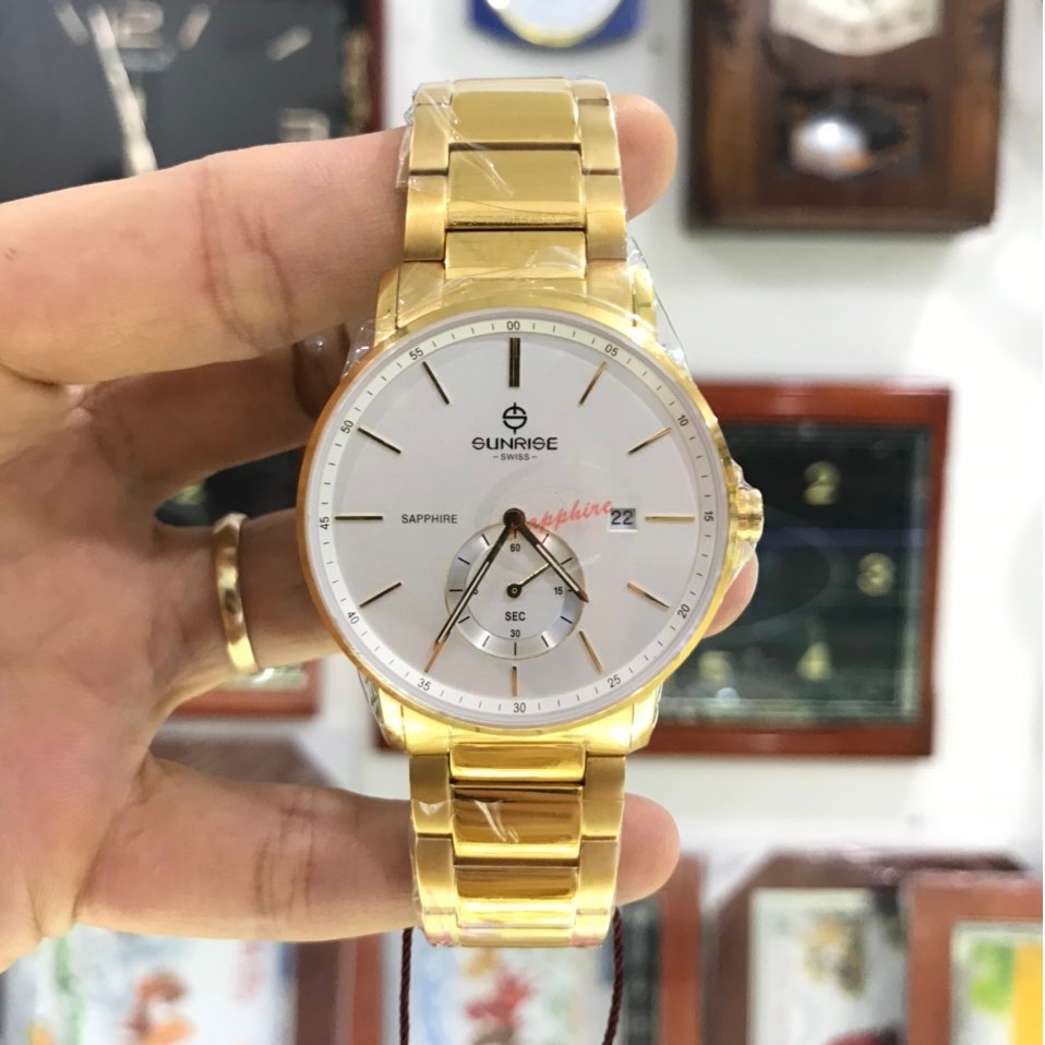 Đồng hồ nam dây kim loại chính hãng Sunrise 1141 1141SA DM1141MK trắng
