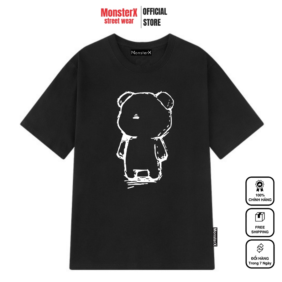 Áo thun unisex MONSTER X STREET Gấu Rỗng phông tay lỡ nam nữ form rộng Local Brand