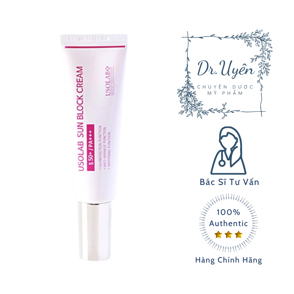 Kem chống nắng SPF50 nâng tone nhẹ nhàng, chống lão hóa, SUN BLOCK CREAM SPF 50/ PA ++++ - Usolab