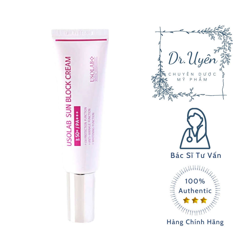 Kem chống nắng  SPF50 nâng tone nhẹ  nhàng, chống lão  hóa, SUN BLOCK CREAM  SPF 50/ PA ++++ - Usolab