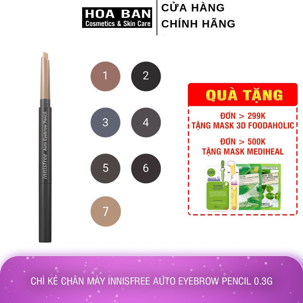 Chì kẻ chân mày innisfree Auto Eyebrow Pencil 0.3g